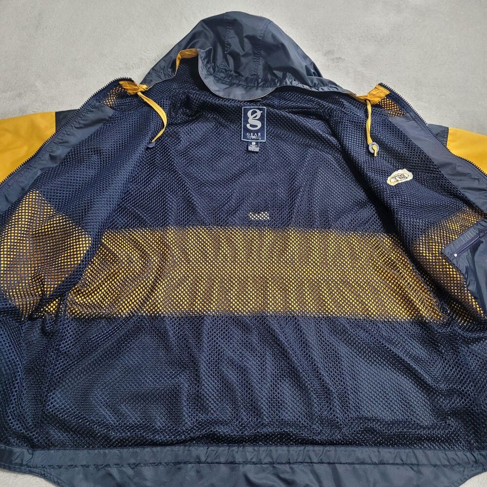 Gear For Sports Jacket Navy Football Mens XL Blue Yellow Hooded Full Zip Mesh - Picture 7 of 14